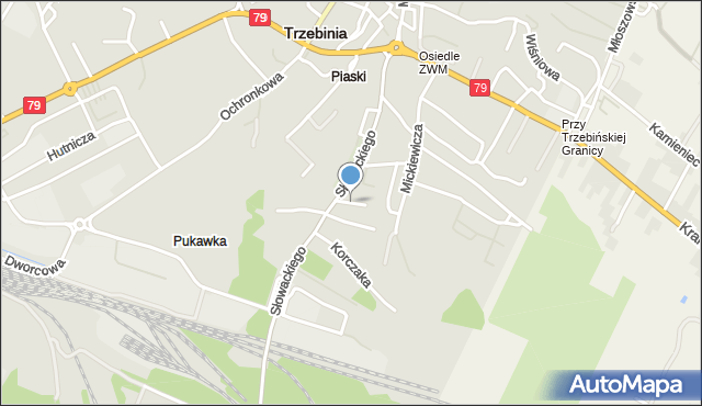 Trzebinia powiat chrzanowski, Długosza, mapa Trzebinia powiat chrzanowski