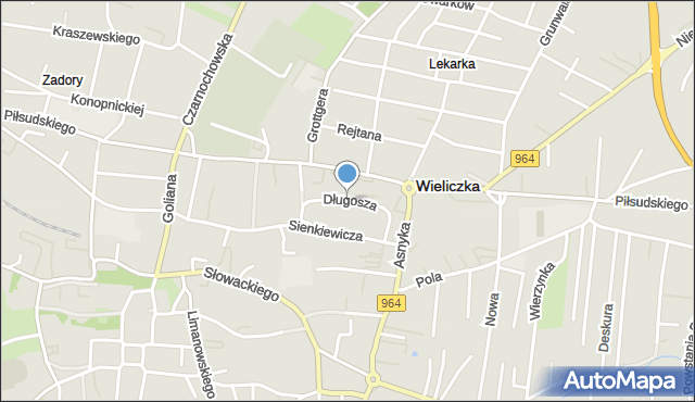 Wieliczka, Długosza Alfonsa, mapa Wieliczka