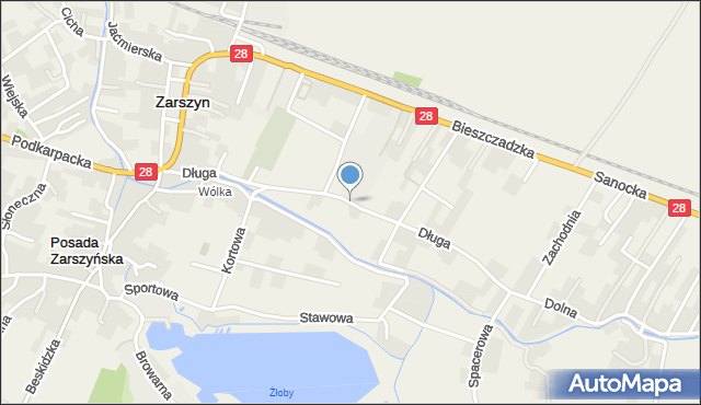 Zarszyn, Długa, mapa Zarszyn