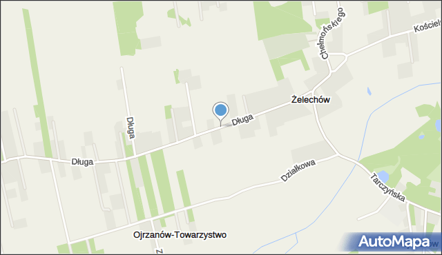 Żelechów gmina Żabia Wola, Długa, mapa Żelechów gmina Żabia Wola
