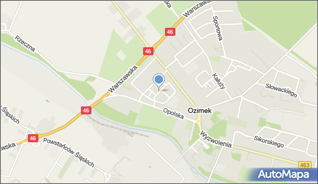 Ozimek, Dmowskiego Romana, mapa Ozimek