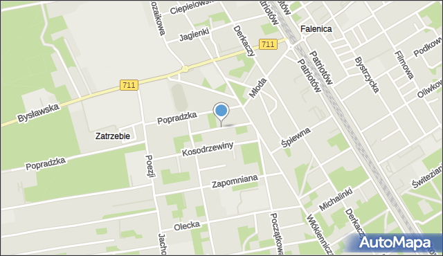 Warszawa, Dmuchawcowa, mapa Warszawy