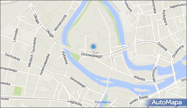 Wrocław, Dmowskiego Romana, mapa Wrocławia