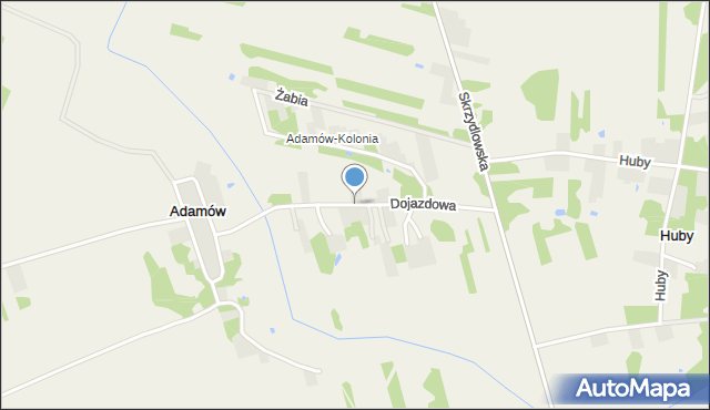 Adamów gmina Kłomnice, Dojazdowa, mapa Adamów gmina Kłomnice