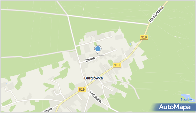 Bargłówka gmina Sośnicowice, Dolna, mapa Bargłówka gmina Sośnicowice