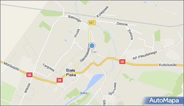 Biała Piska, Dolna, mapa Biała Piska