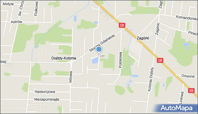 Białystok, Dolina Stawów, mapa Białegostoku