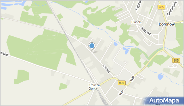 Boronów, Dolna, mapa Boronów