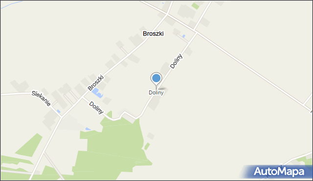 Broszki, Doliny, mapa Broszki