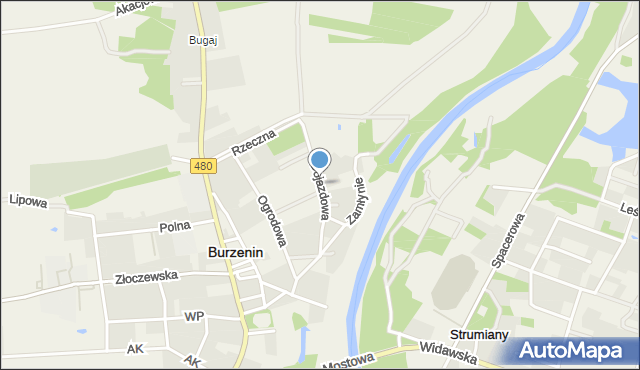 Burzenin, Dojazdowa, mapa Burzenin