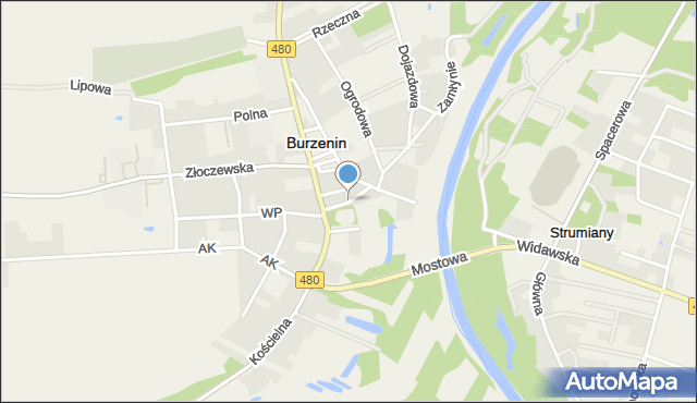 Burzenin, Dolna, mapa Burzenin