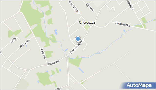 Choroszcz, Dominikańska, mapa Choroszcz