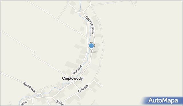 Ciepłowody, Dobrzenicka, mapa Ciepłowody