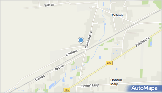 Dobroń, Dojazdowa, mapa Dobroń