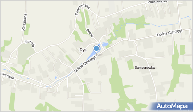 Dys, Dolina Ciemięgi, mapa Dys