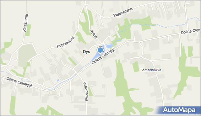 Dys, Dolina Ciemięgi, mapa Dys