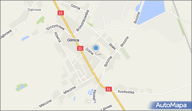 Glinica gmina Ciasna, Dolna, mapa Glinica gmina Ciasna