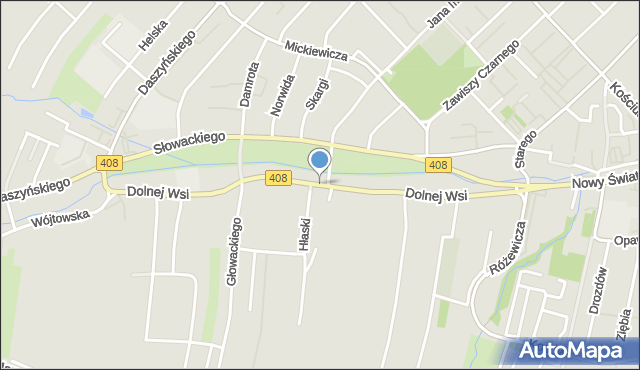 Gliwice, Dolnej Wsi, mapa Gliwic