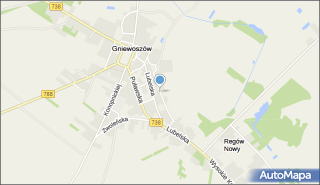 Gniewoszów powiat kozienicki, Dolna, mapa Gniewoszów powiat kozienicki