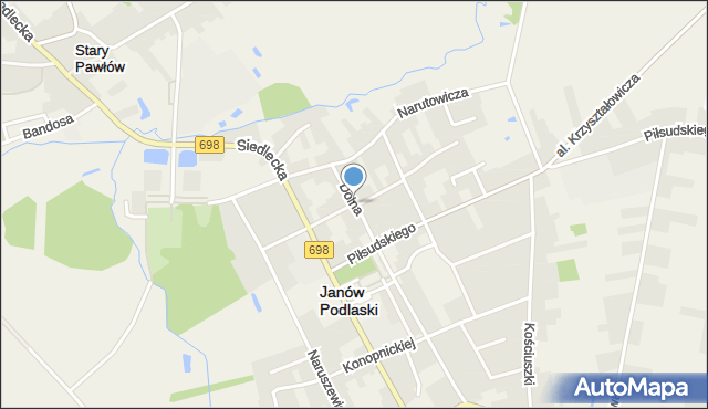 Janów Podlaski, Dolna, mapa Janów Podlaski