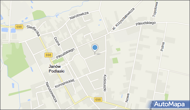 Janów Podlaski, Dominikańska, mapa Janów Podlaski