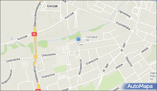 Kalisz, Do Strugi, mapa Kalisza