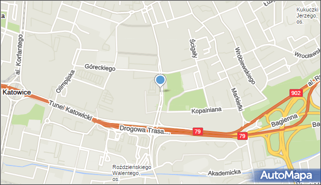 Katowice, Dobrowolskiego Tadeusza, mapa Katowic