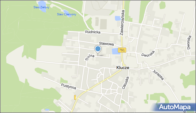 Klucze powiat olkuski, Dolna, mapa Klucze powiat olkuski