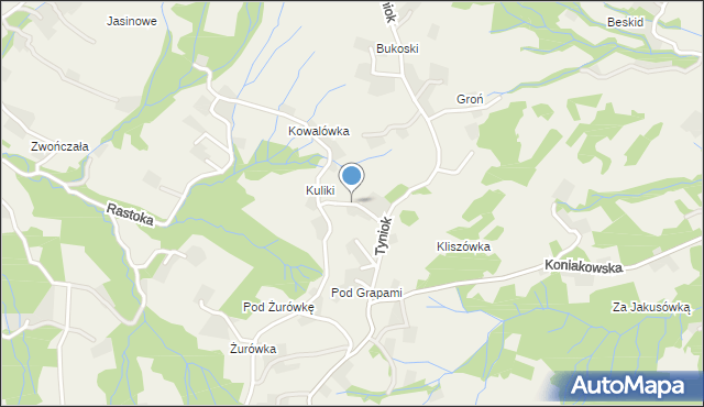 Koniaków, Do Burego i Do Dziergasa, mapa Koniaków