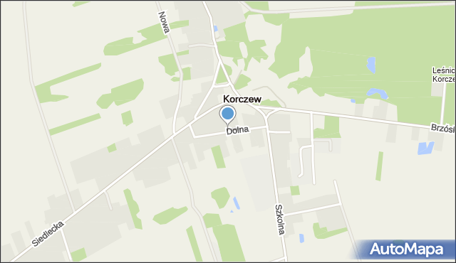 Korczew powiat siedlecki, Dolna, mapa Korczew powiat siedlecki