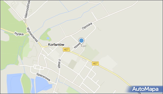Korfantów, Dolna, mapa Korfantów
