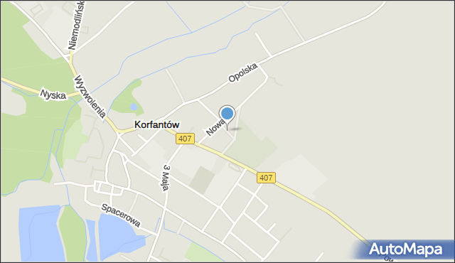 Korfantów, Dolna, mapa Korfantów