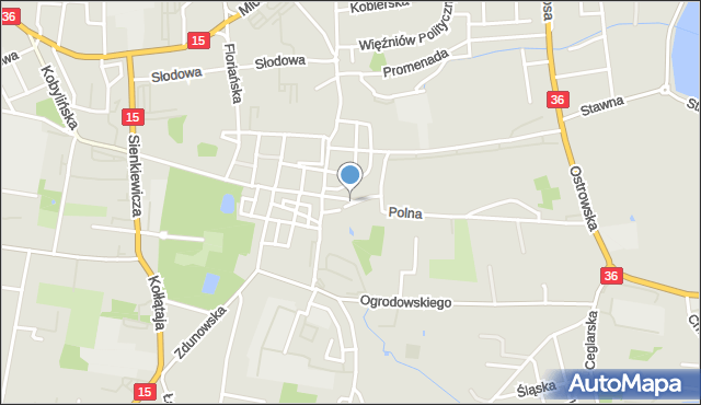 Krotoszyn, Domki Farne, mapa Krotoszyna