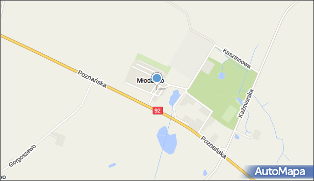 Młodasko, Dojazdowa, mapa Młodasko