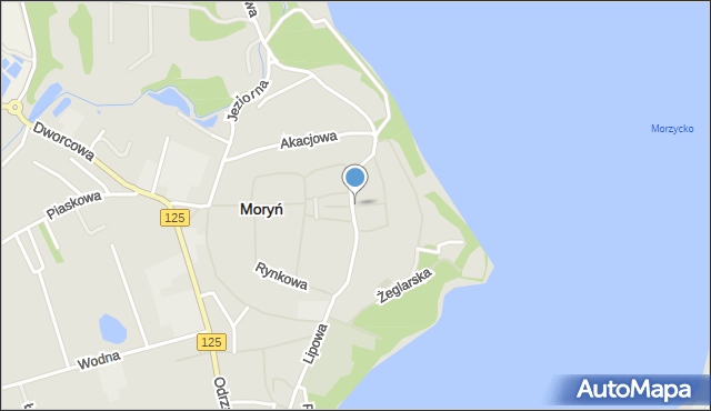 Moryń, Dojazdowa, mapa Moryń