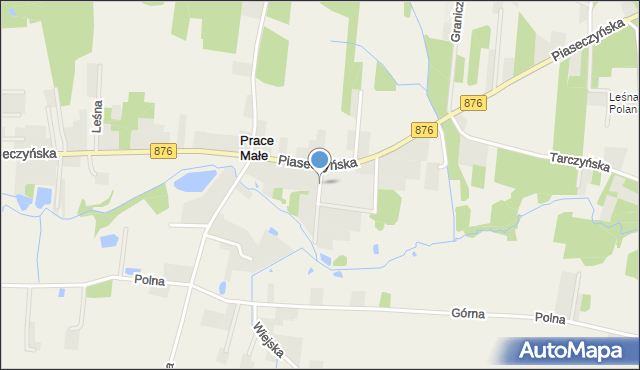 Prace Małe, Dorzeczna, mapa Prace Małe