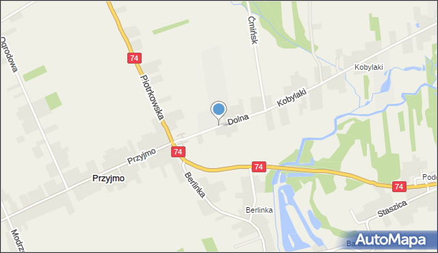 Przyjmo, Dolna, mapa Przyjmo