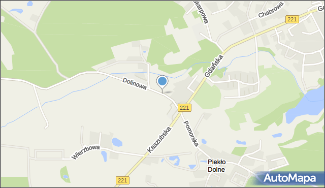 Przywidz powiat gdański, Dolinowa, mapa Przywidz powiat gdański