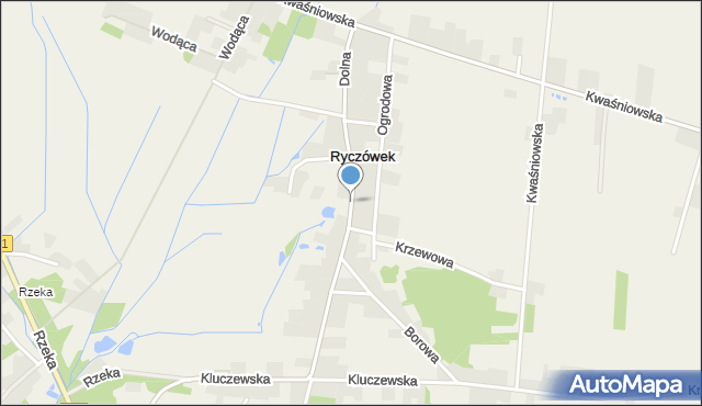 Ryczówek, Dolna, mapa Ryczówek