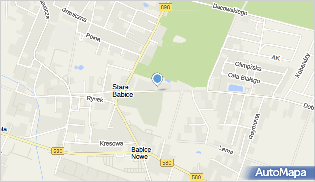 Stare Babice, Dobrzańskiego-Hubala Henryka, mjr., mapa Stare Babice