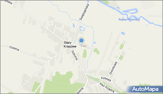 Stary Kraszew, Do Młyna, mapa Stary Kraszew