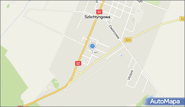 Szlichtyngowa, Dożynkowa, mapa Szlichtyngowa