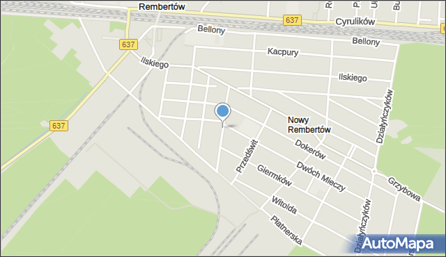 Warszawa, Dowódców, mapa Warszawy