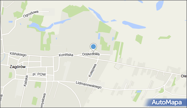 Zagórów, Dojazdowa, mapa Zagórów