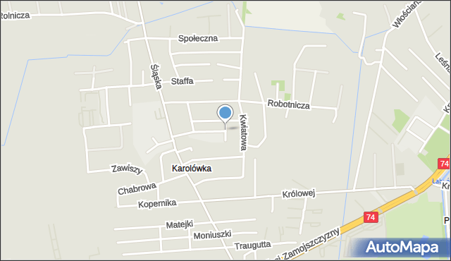 Zamość, Dolna, mapa Zamościa