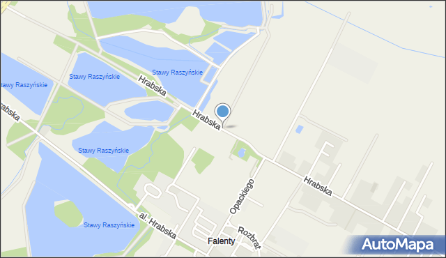 Falenty, Droga Hrabska, mapa Falenty