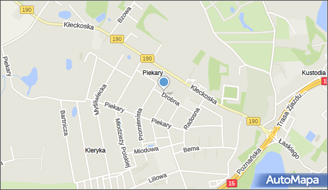 Gniezno, Drobna, mapa Gniezna