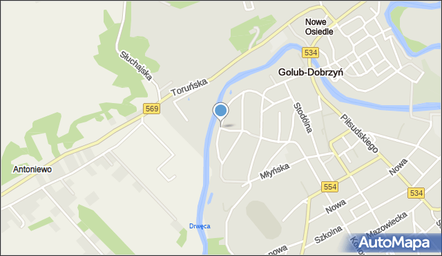 Golub-Dobrzyń, Drwęcka, mapa Golub-Dobrzyń