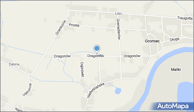 Gromiec, Dragonów, mapa Gromiec