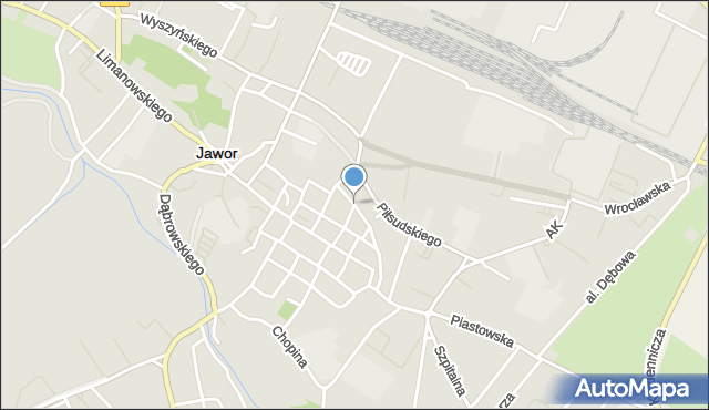 Jawor, Drukarska, mapa Jawor